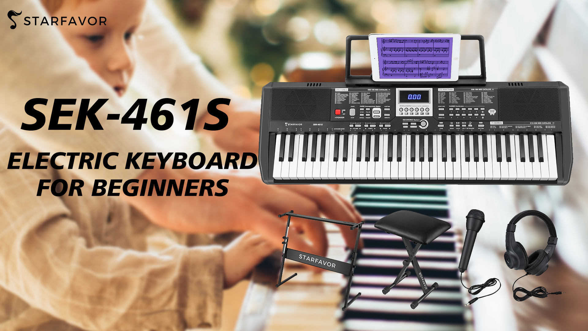 Amazon.com: Starfavor 61 Key Portable Electric Keyboard
